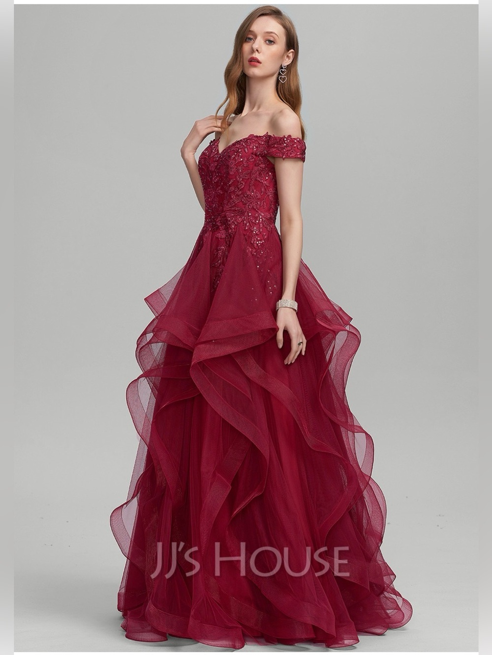 JJs House- Ball-Gown/Princess Off-the-Shoulder Size 12 - Picture 6 of 7